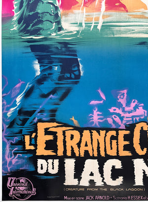 Creature from the Black Lagoon R1962 French Grande Film Movie Poster, Constantin Belinsky - detail