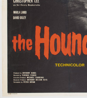 The Hound of the Baskervilles 1959 UK Quad Film Movie Poster Hammer Horror - detail