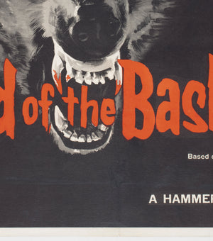 The Hound of the Baskervilles 1959 UK Quad Film Movie Poster Hammer Horror - detail