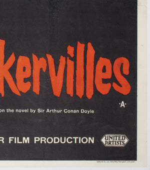 The Hound of the Baskervilles 1959 UK Quad Film Movie Poster Hammer Horror - detail