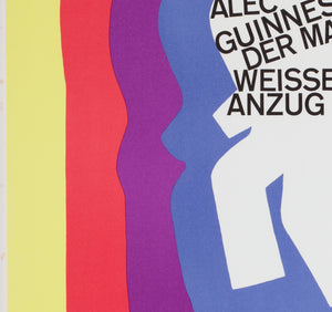 The Man in the White Suit R1964 German A1 Film Movie Poster, Hans Hillmann - detail