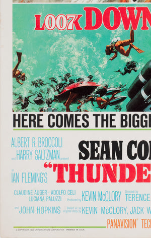 Thunderball 1965 US Window Card Film Movie Poster, Robert McGinnis and Frank McCarthy - detail