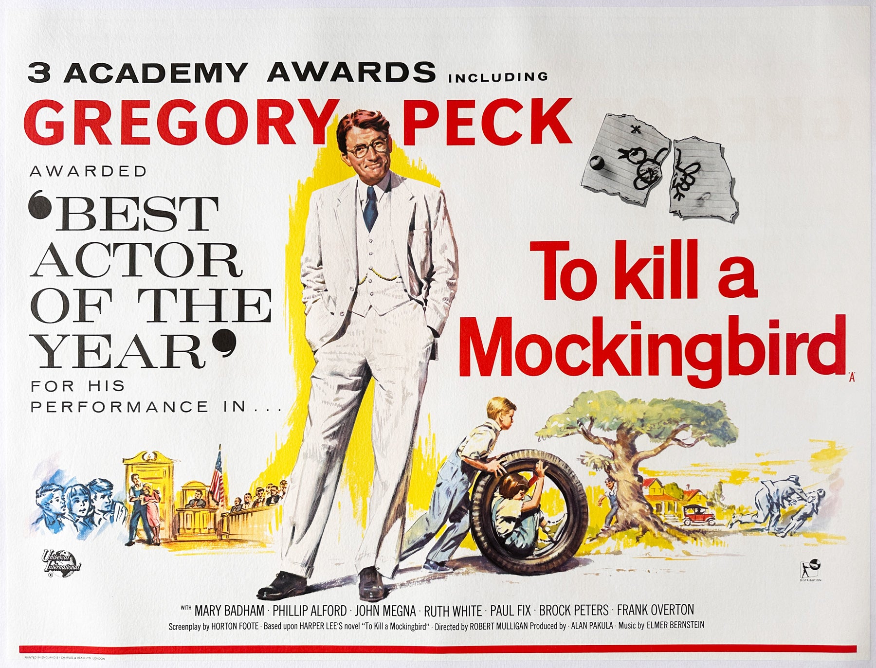 To Kill a Mockingbird 1963 UK Quad Film Movie Poster