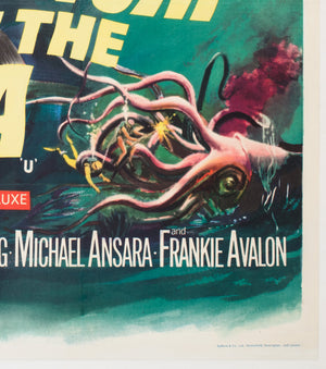 Voyage to the Bottom of the Sea 1961 UK Quad Film Movie Poster, Tom Chantrell - detail