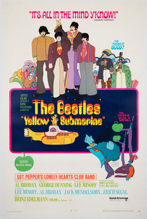 Yellow Submarine The Beatles 1968 US 1 Sheet Film Movie Poster, Heinz Edelmann