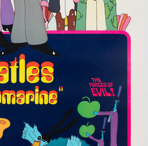 Yellow Submarine The Beatles 1968 US 1 Sheet Film Movie Poster, Heinz Edelmann - detail