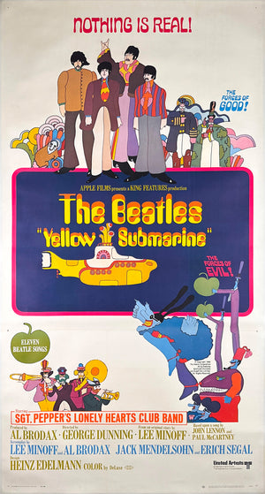 Yellow Submarine The Beatles 1968 US 3 Sheet Film Movie Poster, Heinz Edelmann