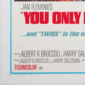 You Only Live Twice 1967 US 1 Sheet Style A Film Movie Poster, Frank McCarthy - detail