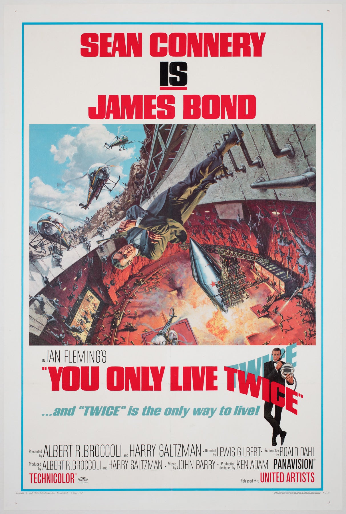 You Only Live Twice 1967 US 1 Sheet Style A Film Movie Poster, Frank McCarthy