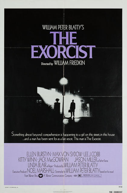 The Exorcist 1974 original vintage US 1 sheet purple film movie poster